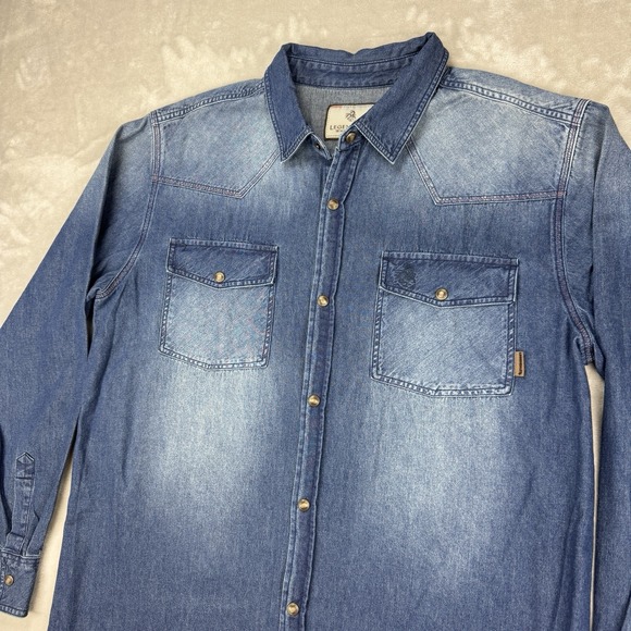 Legendary Whitetails Men's XLT Denim Outlaw Western Shirt Work Hunting‎ Outdoors - Picture 1 of 13